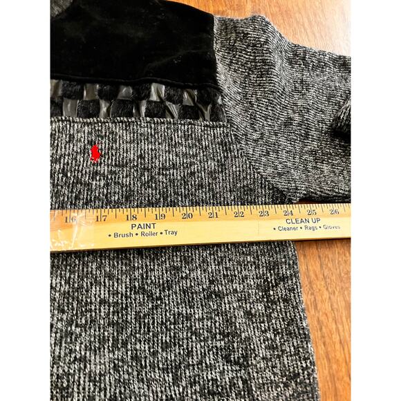 POLO Ralph Lauren 2XL Men's Jacket Fleece Lined Faux Fur/Leather Black Gray - Picture 6 of 7